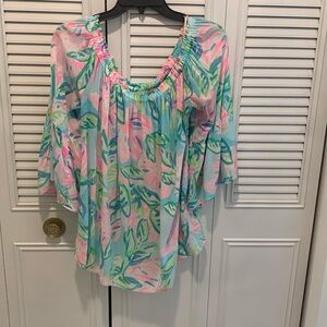 Lilly Pulitzer Nevie top in Multi totally blossom size L